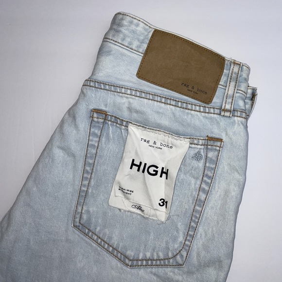 rag & bone Denim - NEW Rag & Bone Alex High-Rise Straight Jeans Women's 31 Light Wash Primrose Blue